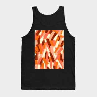 Shades of Brown, Orange and Peach Smudgy Brush Strokes Tank Top